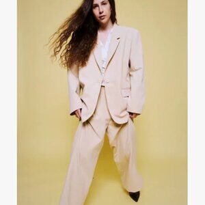 Stella Nova Beige Oversized Blazer